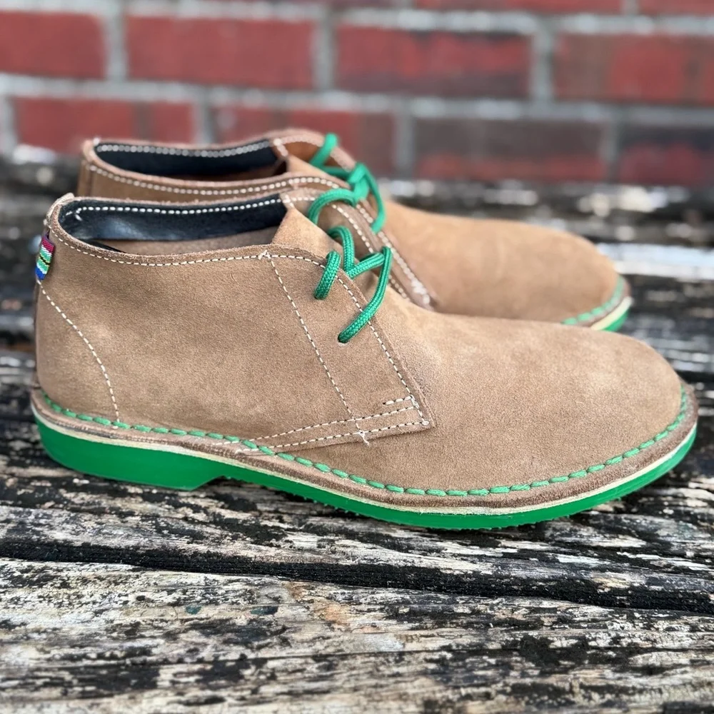 Veldskoen Heritage Lowveld (Green Sole) Unisex Sz M-6 W-8 Brown Suede Boots T4